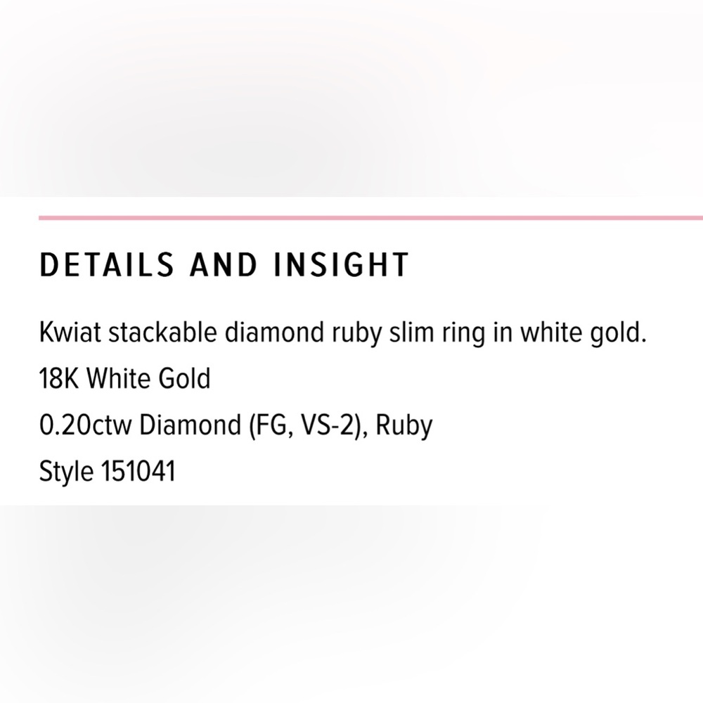 Kwiat Ruby Diamond Stack Ring - image 7